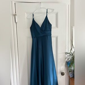 Lulus prom dress teal with slit